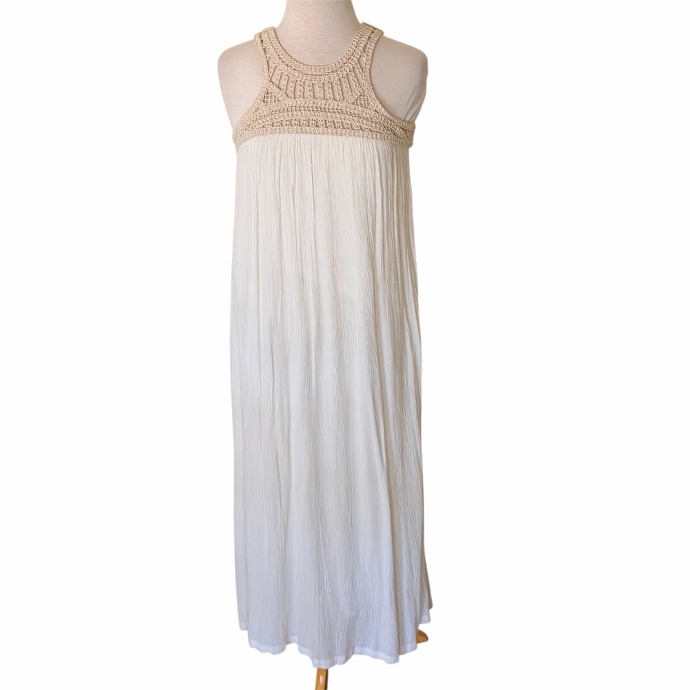 Chelsea & Violet Boho Maxi Dress NWT Beach Gauzy Crochet Size M